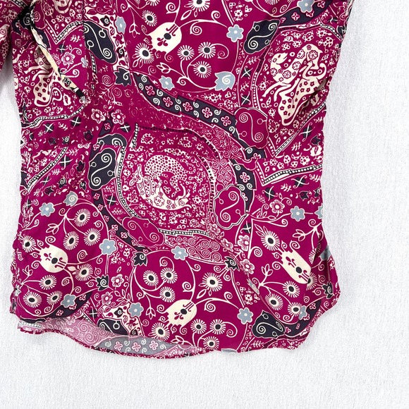 ISABEL MARANT ETOILE Carina Top Womens 40 Pink Printed One Shoulder Blouse - Picture 10 of 16